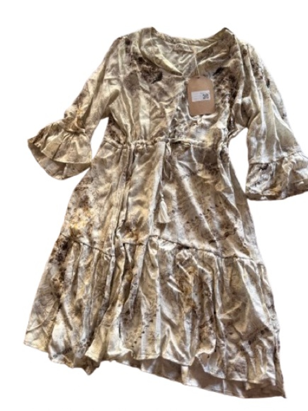 NWT Light Floral Print Ruffle Dress